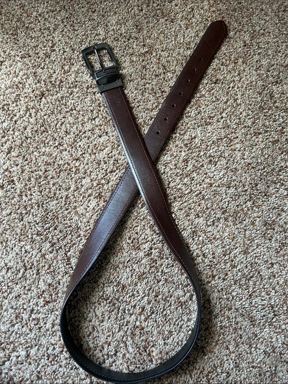 Reversible Brown/Black Leather Men’s Belt - Classic Dress Belt